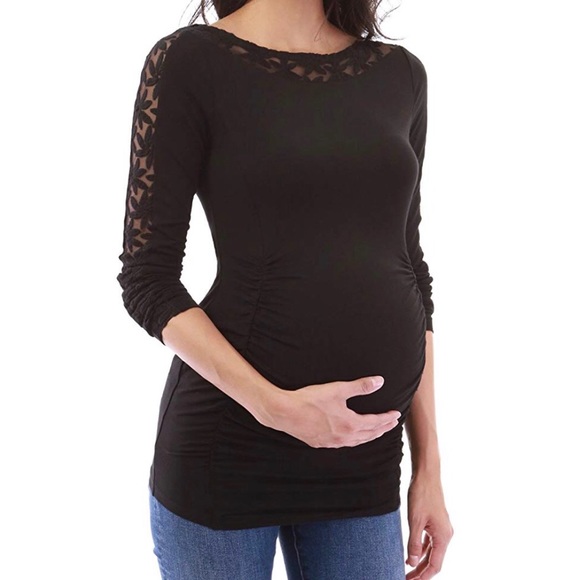 PattyBoutik Tops - PattyBoutik Mama Rouched Maternity Shirt